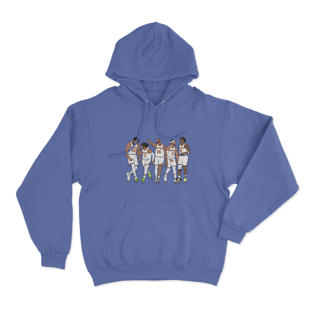 New York Starting Five Unisex Hoodie Blue New York Starting Five Unisex Hoodie Blue