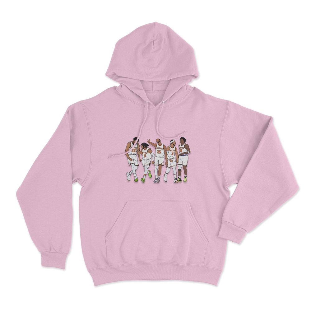 New York Starting Five Unisex Hoodie Pink New York Starting Five Unisex Hoodie Pink