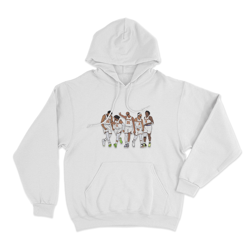 New York Starting Five Unisex Hoodie White New York Starting Five Unisex Hoodie White