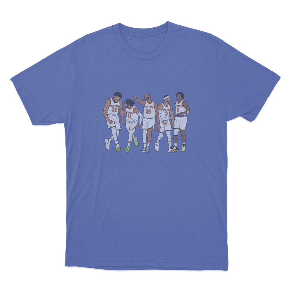 New York Starting Five Unisex T Shirt Blue New York Starting Five Unisex T Shirt Blue