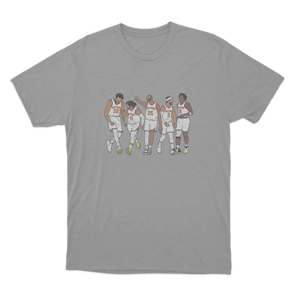 New York Starting Five Unisex T Shirt Grey New York Starting Five Unisex T Shirt Grey
