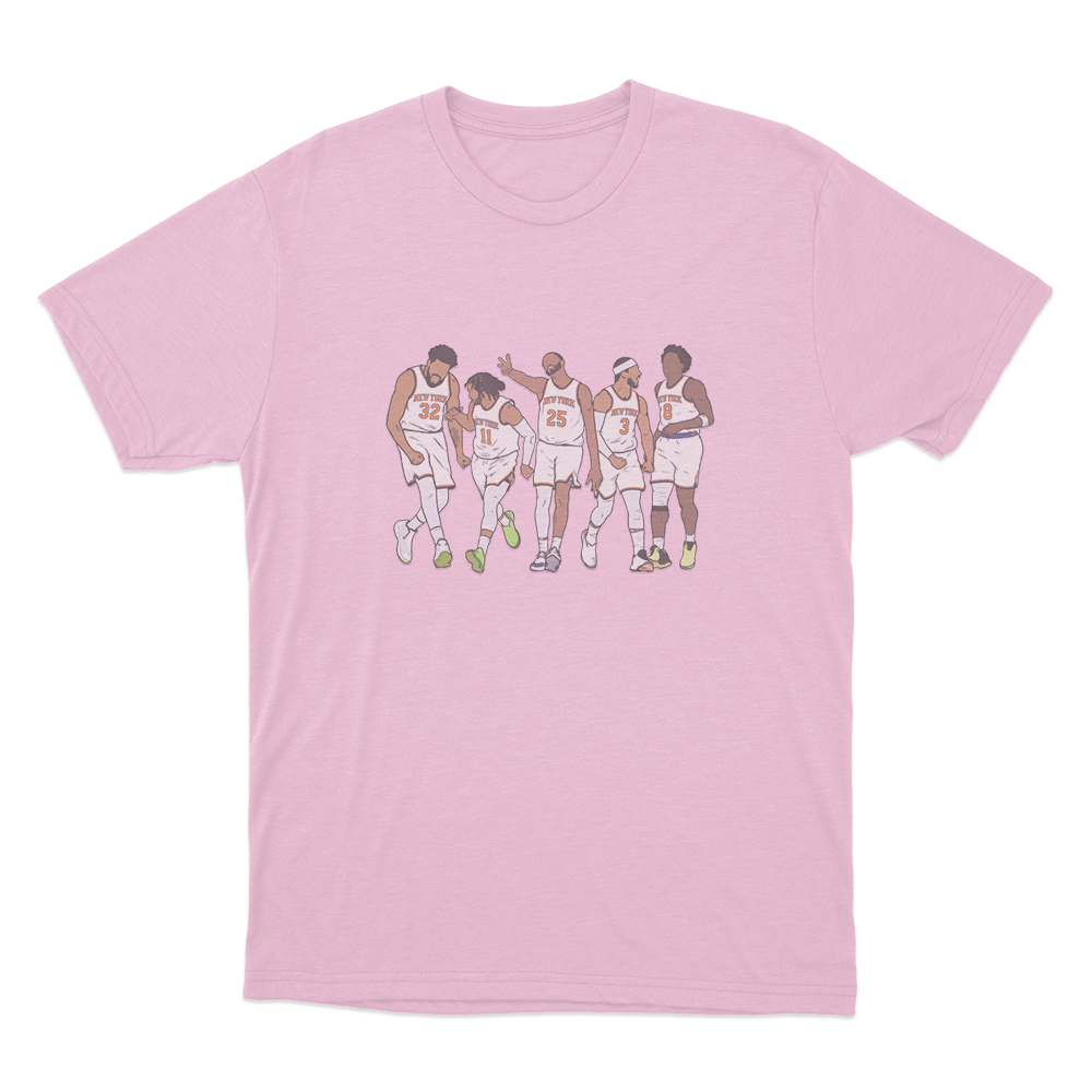 New York Starting Five Unisex T Shirt Pink New York Starting Five Unisex T Shirt Pink