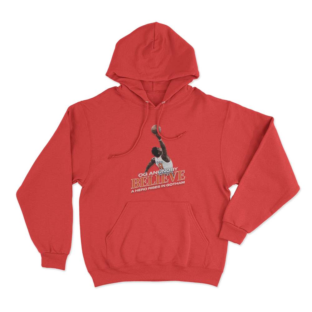 OG Anunoby Believe Hero Rises Unisex Hoodie Red OG Anunoby Believe Hero Rises Unisex Hoodie Red