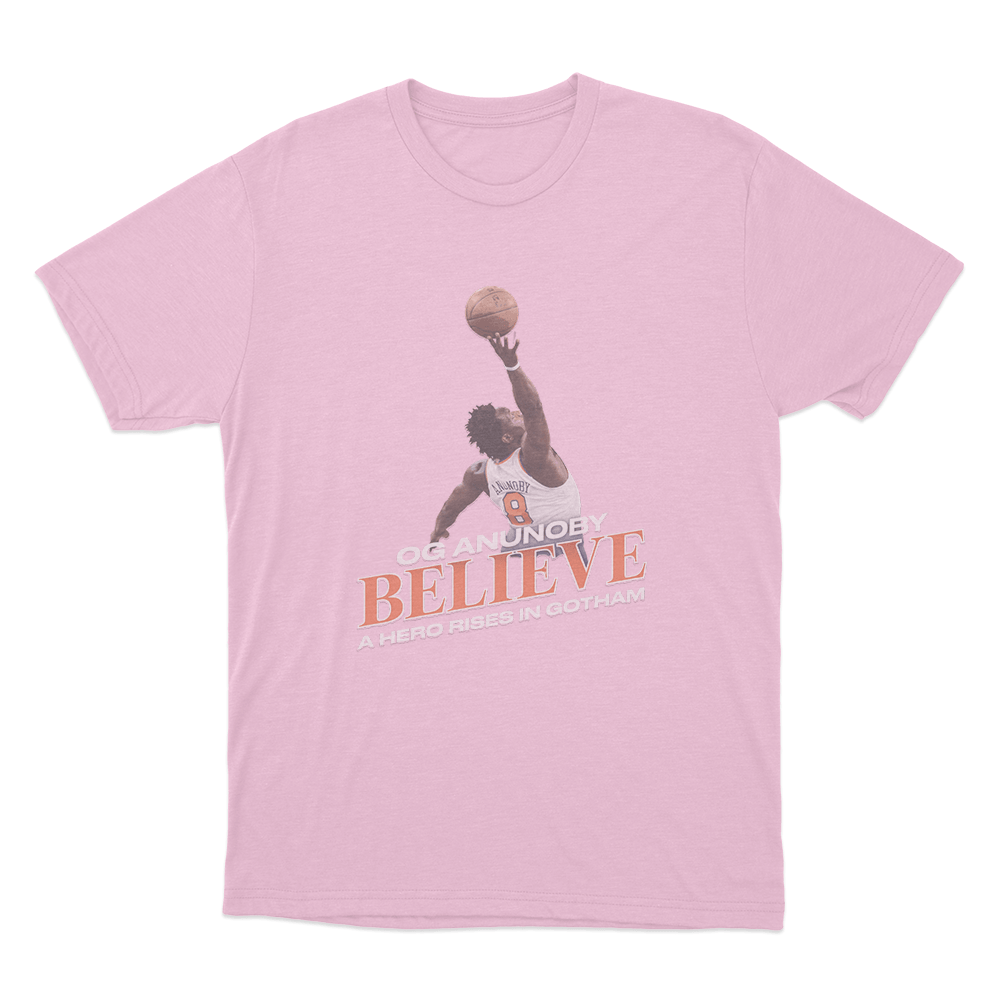 OG Anunoby Believe Hero Rises Unisex T Shirt Pink OG Anunoby Believe Hero Rises Unisex T Shirt Pink