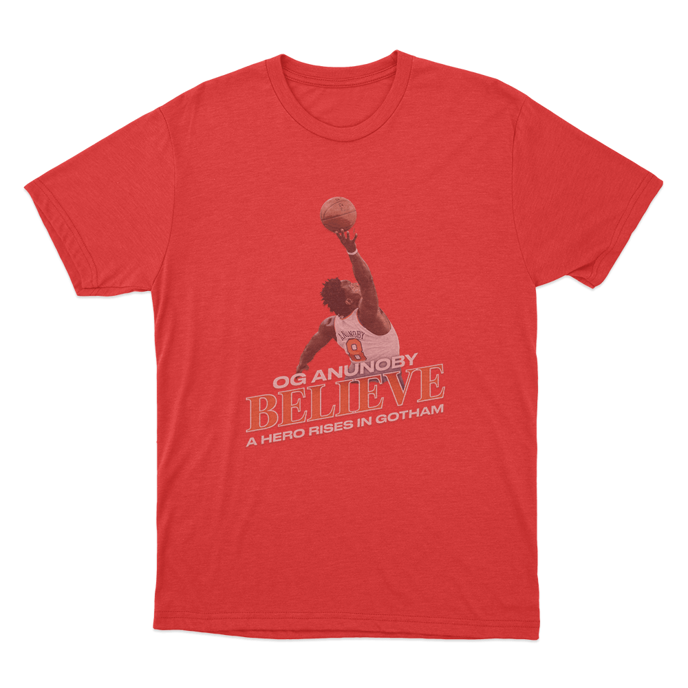 OG Anunoby Believe Hero Rises Unisex T Shirt Red OG Anunoby Believe Hero Rises Unisex T Shirt Red